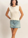 HYFVE Eyelet Sleeveless Knit Top in white