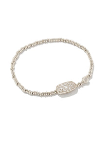  Grayson Crystal Stretch Bracelet in Rhodium White Crystal