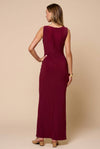 Elegant Cowl Neck Maxi Dress with Trim