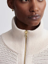 Varley Tara Pointelle Half Zip in Whitecap Grey