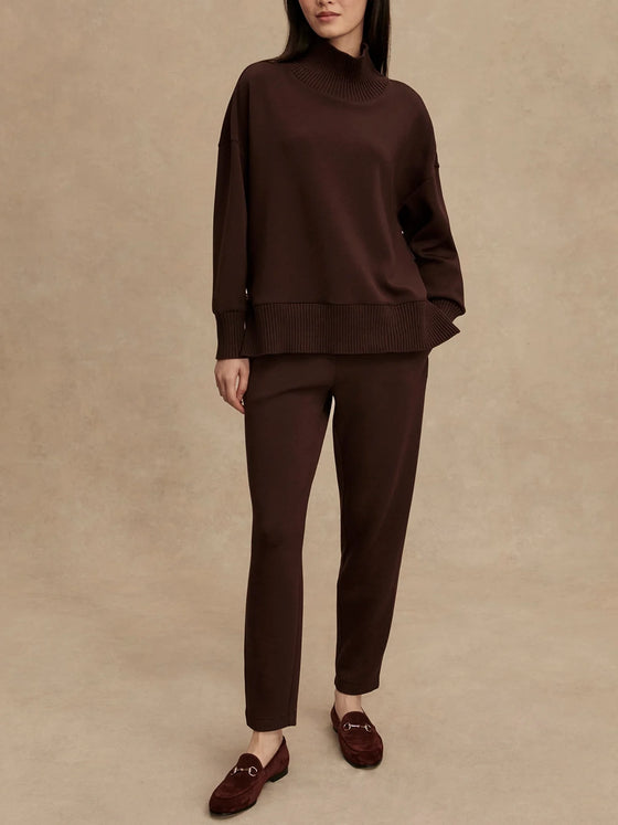 Barker High-Neck Sweat in Coffee Bean