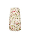 TWIN 09 Burnout Midi Skirt in Off White Burnout