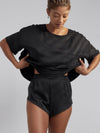 Washable Silk Tee Set in Immersed Black