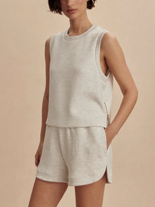  Varley Shea Crop Tank in Ivory Marl