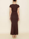 Fore Collection Stretch Knit Mermaid Maxi Dress in Chocolate