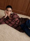 Beula Style Ombre Plaid Brushed Shirt Jacket in Pink