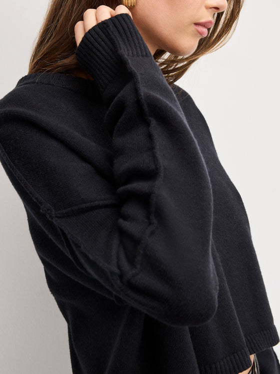 Good American Cozy Knit Crew Neck in Black
