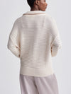 Varley Tara Pointelle Half Zip in Whitecap Grey