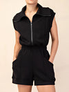 Rae Mode Scuba Luxe Sleeveless Romper in Black