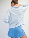 Modal Scuba Quarter Zip Funnel Neck Pullover in Frost
