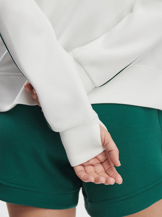 Varley Kirsi Half Zip Midlayer in White/Forest green