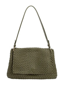  Melie Bianco Natalia Olive Recycled Vegan Shoulder Bag