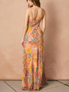 Paisley Frilly Hem Maxi Dress in Summer Garden