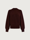 Varley Martina High Neck Rib Knit in Dark Chocolate maroon