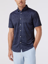 Mizzen+Main Halyard Short Sleeve Dress Shirt in Coastal Fjord Coffee Leaves