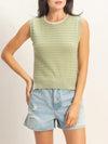 HYFVE Eyelet Sleeveless Knit Top in sage