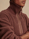 Varley Roselle Half Zip Fleece Pullover in Deep Mahogany
