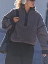 Free People Movement Mountain High 1/2 Zip in Gunmetal Combo