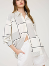 The Workshop Stuido's Geo Pattern Collared Long Sleeve Button Down Shirt