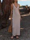 Varley Albane Knit Dress in Caramel Clay