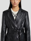 7 for all mankind Faux Leather Wrap Blazer in Black
