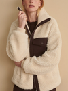Varley's Lowell Sherpa Jacket in Sandshell/Coffee Bean