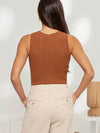 The Workshop Sleeveless Round Neck Sweater Knit Top in Copper