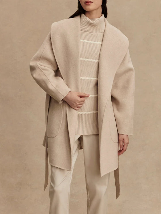 Varley Edgemere Wrap Jacket in Pumice Stone Marl