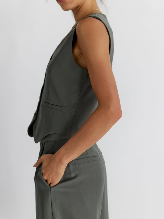 All Row The Leola Vest in Olive