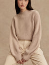 Varley Martina High Neck Rib Knit in cement