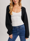 Bluivy's Cropped Rib Knit Bolero Shrug Sweater