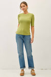 Modal Classic Ribbed Crewneck Short Sleeve Top