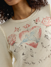 Free People's Lucky Locket Tee in Stone Combo