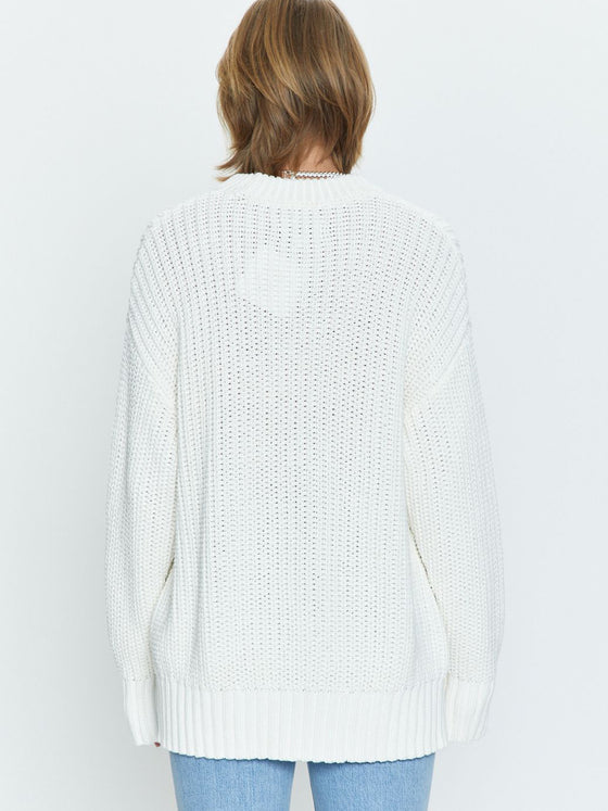Pistola Helene Split Hem Sweater in Ecru Cream Knit