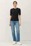 Modal Classic Ribbed Crewneck Short Sleeve Top