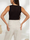 The Workshop Sleeveless Round Neck Sweater Knit Top in black