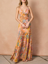Paisley Frilly Hem Maxi Dress in Summer Garden