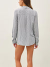 Be Cool Linen Blend Stripe Shirt in Denim 