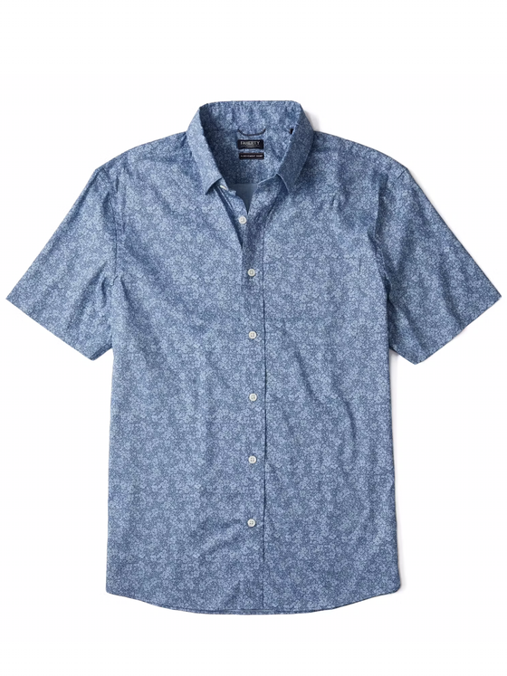 Faherty Brand Movement Short Sleeve Shirt in Horizon Bloom