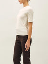 Be Cool Modal Ribbed Crew Neck Short Sleeve Top in Oatmeal