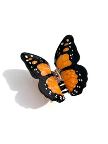  Solar Eclipse Hand-Painted Monarch Butterfly Claw Hair Clip