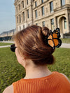 Solar Eclipse Hand-Painted Monarch Butterfly Claw Hair Clip orange