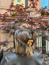 Solar Eclipse Hand-Painted Monarch Butterfly Claw Hair Clip