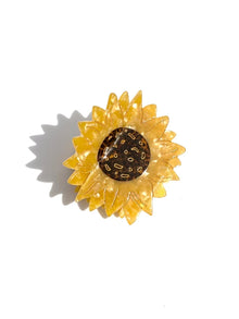  Solar Eclipse Hand-Painted Sunflower Claw Hair Clip