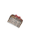 Solar Eclipse Hand-Painted Leopard Bow Pocket Hair Comb