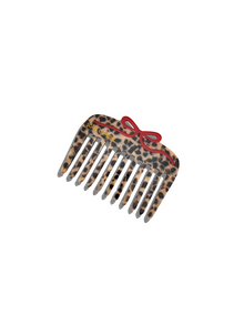  Solar Eclipse Hand-Painted Leopard Bow Pocket Hair Comb