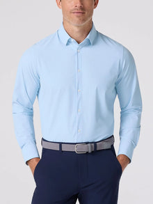  Leeward Dress Shirt in Cloud Blue Mini Grid