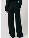 Le Lis Folded Waist Wide Leg Sweater Pants in Black