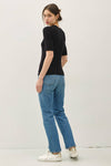 Modal Classic Ribbed Crewneck Short Sleeve Top