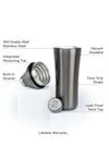 Elevated Craft® Hybrid Cocktail Shaker in gunmetal 